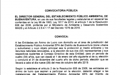 Convocatoria ONGs ante el consejo directivo de la EPA