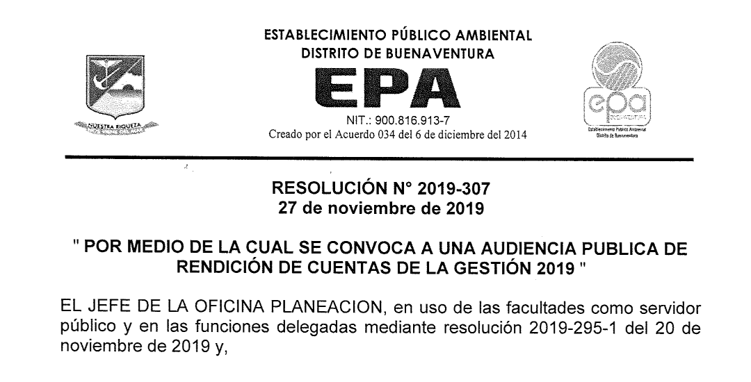 Audiencia Púbica para Rendición de Cuentas